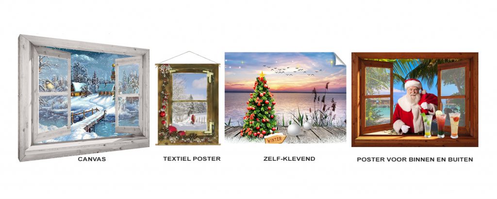 kerst poster en winter poster en kerstdorp achtergrond