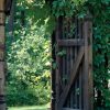 tuinposter met doorkijk Open houten poort