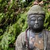 tuindoek boeddha in bos