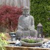 schuttingdoek boeddha in tuin