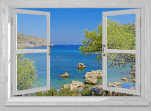 95x130 cm Openslaand wit venster: Kroatië
