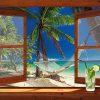 Open venster - winter - Tropische kerst in hangmat